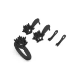 Model imprimat din râșina set inel și cercei cu pietre 1.7 mm